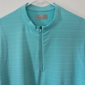 Callaway Golf Ladies M Opti-Dri Long Sleeve Turquoise Quarter-Zip Top